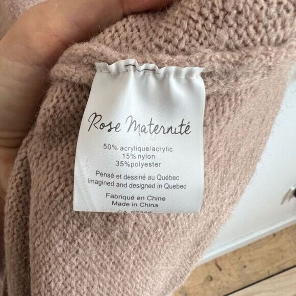 Rose Maternite Women’s Large Tan Long Sleeve Knit Sweater Dress Pregnancy - Picture 6 of 7